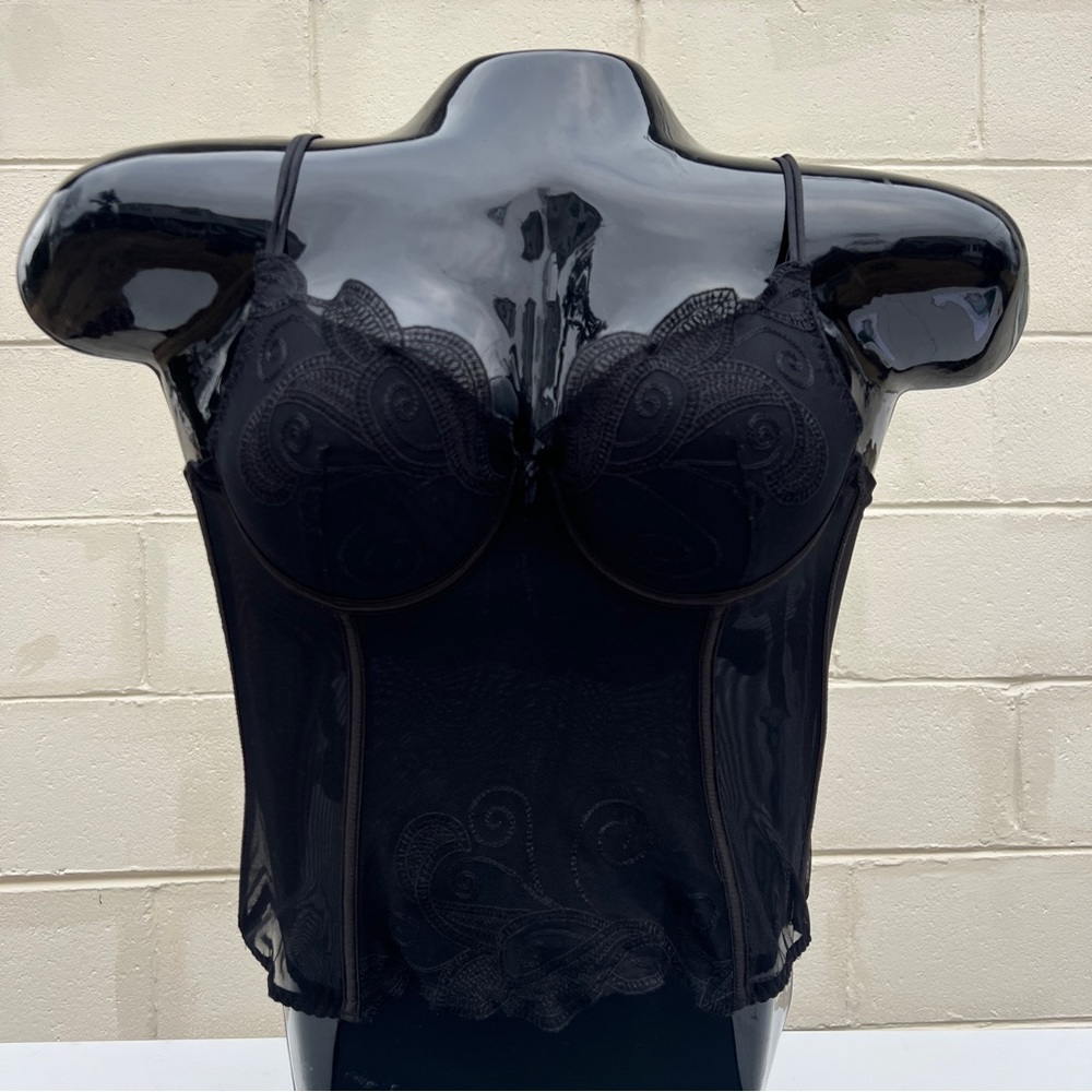La Lingerie (Blush) Black Push Up Corset Top, M